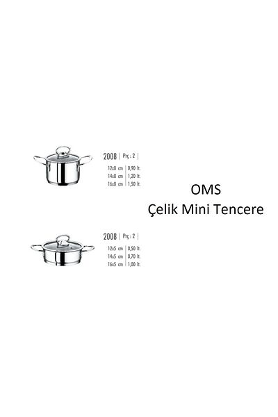 OMS PASLANMAZ Oms Mini Steel Pot 14 X 8 Cm