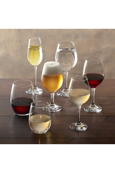 Paşabahçe Set of 6 champagne glasses 200ml, glass, Amber