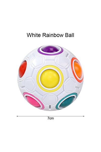 Choice مكعب أبيض مضاد للتوتر للأطفال، ألغاز كرة قوس قزح، مكعب سحري لكرة القدم...