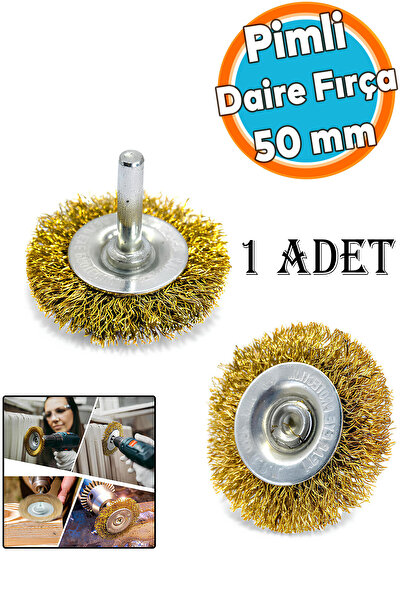 NZB Boya Kurum Pas Zımparalama Kazıma Temizleme Fırçası Pimli Çanak Daire Tel Fırça Matkap Uyumlu 50 mm