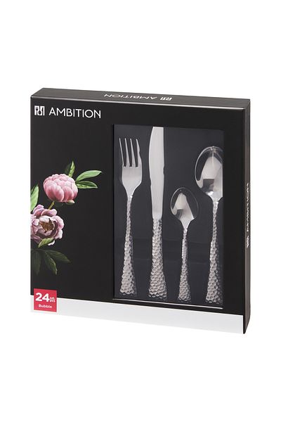 Ambition Stainless steel cutlery set, 24 pieces, 6 people, Bubble
