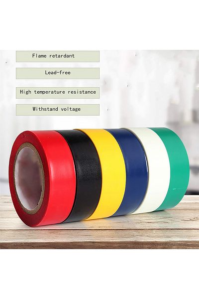 Choice 6pcs 6pcs Rainbow Colour Vinyl Pinstriping Tape, 16mmx6m/0.63x236 inch for Electrician,School Gym Ma
