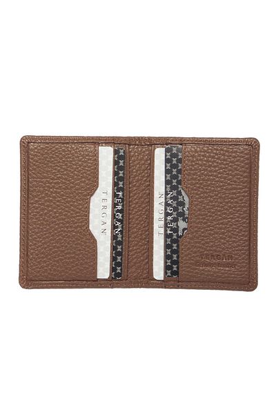 Tergan Brown Genuine Leather Unisex Credit Card Holder - S1Kk00001666-S8G