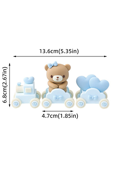 Choice29 دب جديد لتزيين الكيك، دب طروادة، حروف وردية وزرقاء، كلمة "طفل" لتزيي...