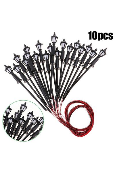 Choice Enhance The Realism Of Your Model Railway Train 00 Park With 10x LED Street Lamp Lighting, Suitab...
