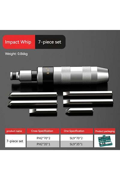 scimaker 7 7/13 PCS Impact Screwdriver Hand Manual Reversible Impact Driver Set Durable Remove Disengage Rus.