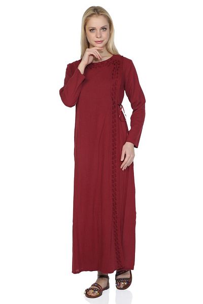 Eliş Şile Bezi Embroidered Şile Cloth, Seasonal Ferace and Claret Red Brd