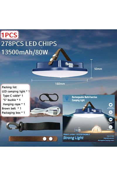 Choice mos-ly01-B-1PCS MOSLIGHTING13500 مللي أمبير في الساعة مصباح تخييم LED قابل للشحن مع مغناطيس مصباح محمول أنيق