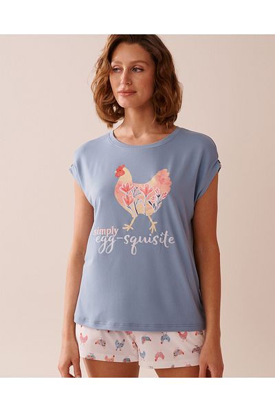 La Vie en Rose Chicken Print Super Soft T-shirt