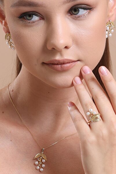 Birinci1926 14 Ayar Altın Kadın Üzüm Gerçek Incili Yüzük