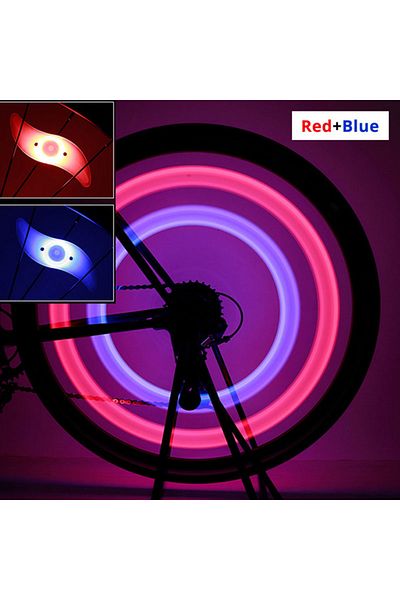 Choice Blue-Red Bike Wheel Spoke Light Tire Lights 3 Mode LED Waterproof Bike Safety Warning Easy To Instal
