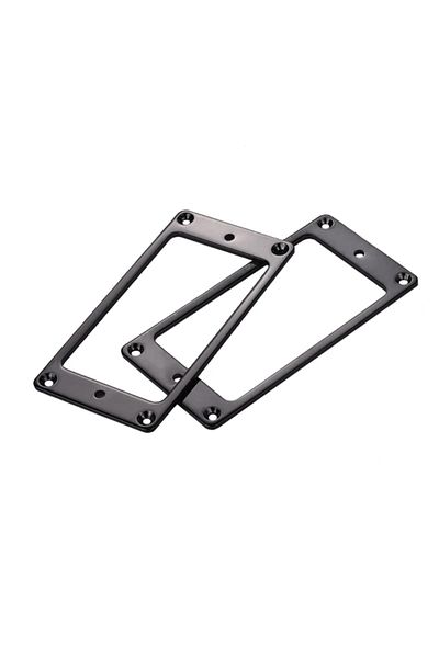 Choice Black 2pcs 2Pc Flat Aluminum Alloy Humbucker Pickup Mounting Ring Bridge Neck Pickups Cover Frame Re