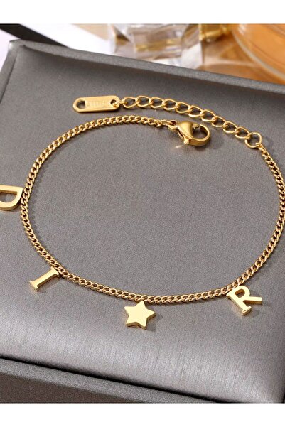Choice 22cm golden Korea New Fashion Letter Star Pendant Bracelet Woman Simpl...