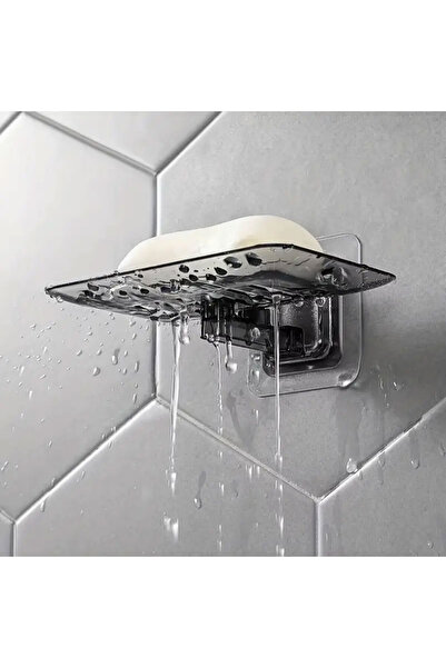 Choice طبق صابون شفاف بدون درزات، قطعتان باللون الأسود، طبق صابون كريستالي مث...