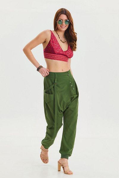 Los banditos Double Breasted Elastic Leg Women's Shalwar Trousers