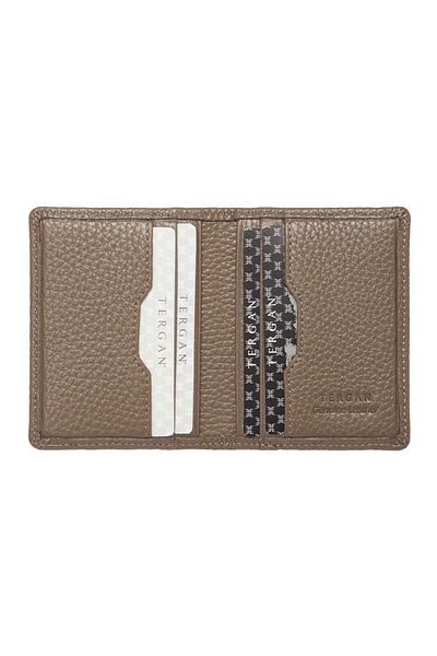 Tergan Beige Genuine Leather Unisex Credit Card Holder - S1Kk00001666-B73
