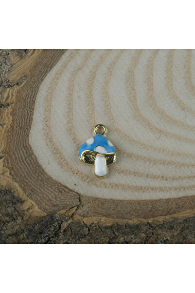 Prestij Boncuk Figurină ciupercă din metal auriu, albastru, alb, brățară, pan...