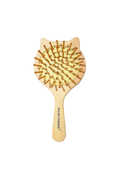 Choice فرشاة شعر من الخيزران ZH476-7 - مشط خشبي طبيعي مضاد للكهرباء الساكنة ومدلك لفروة الرأس، بتصميم وسادة هوائية