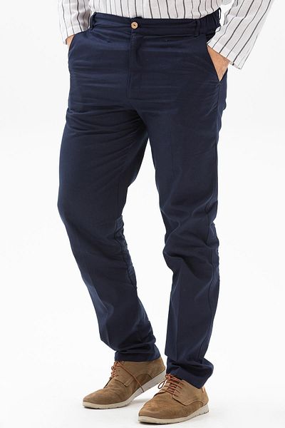 Eliş Şile Bezi Ανδρικό παντελόνι λινό Navy Blue Lcvt