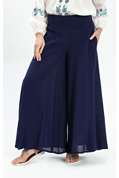 Eliş Şile Bezi Pantaloni de vară mov mov cu picioare largi Şile Bezi