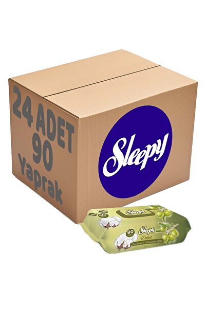 Sleepy Islak Havlu Mendil 90 Yaprak Pamuk&zeytin Yağlı 24 Lü Set Plastik Kapaklı