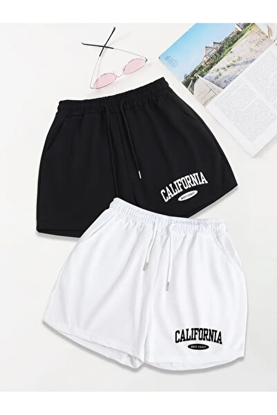 Karatopak شورت كاليفورنيا ويست كوست مطبوع مكون من قطعتين شورت صيفي مريح للجنسين