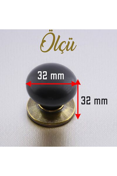 Badem10 (10 buc.) Buton polimer negru, galben antic, mobilier, dulap de bucătărie, sertar, dulap, mâner