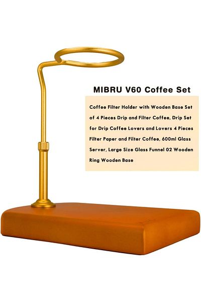MIBRU Coffee dripper base holder wooden gold ring