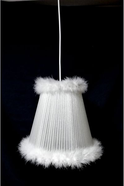 TEKAY AYDINLATMA Cream Feather Chandelier Children's Room Chandelier