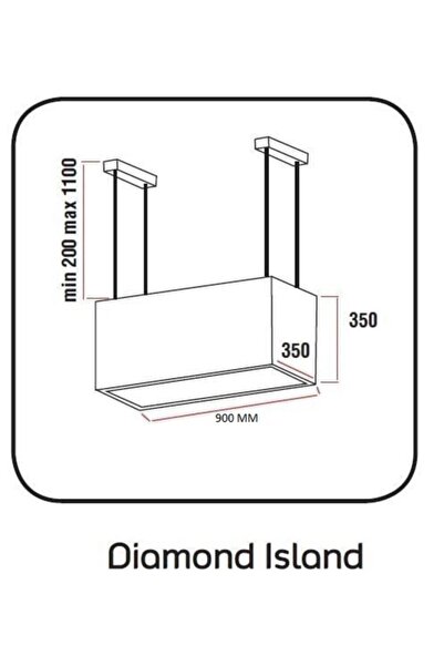 Alveus Diamond 90 Cm Siyah Ada Davlumbaz