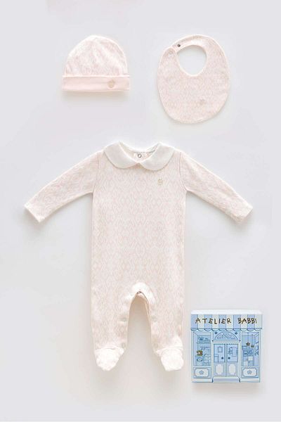 Atelier Babbi 3-Piece Newborn Set - Ikat / Pink