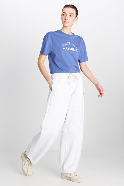 WRANGLER Loose Fit Rahat Kesim İçi Polarlı Gri Melanj Sweatpant Eşofman Altı