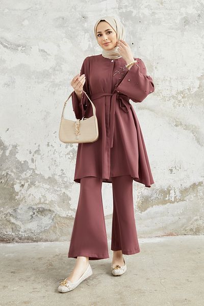 VAVİNOR Σετ παντελονιών Rina Tunic - Αποξηραμένο τριαντάφυλλο