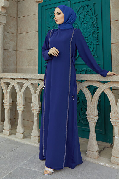 VAVİNOR Yandan Bağlamalı Elbise - Indigo