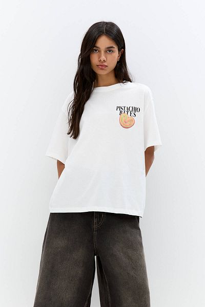 Pull & Bear Breakfast graphic T-shirt