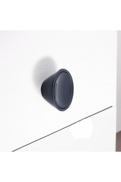 Badem10 Delta Black Mâner Buton Sertar cu o singură șurub Mobilier de bucătărie Dulap Mâner dulap Mâner din plastic