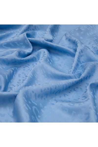 ipekevi Şal de mătase cu model jacquard leopard İpekevi 5784-Bebe Blue