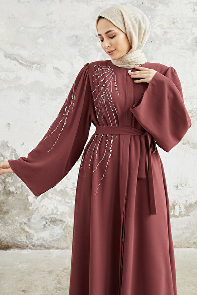 VAVİNOR Viona Stoned Abaya - Αποξηραμένο τριαντάφυλλο