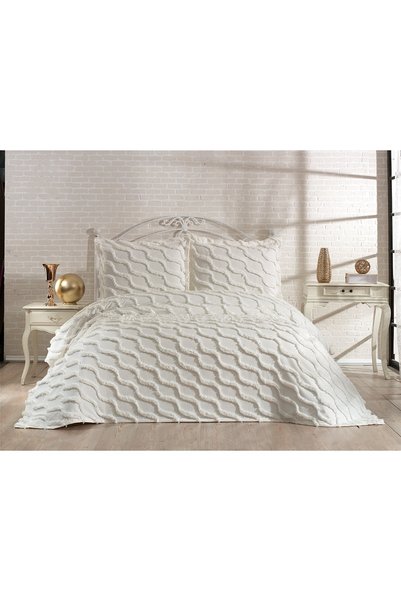 DANTEELHOME Lisbon Double Bed Cover Beige