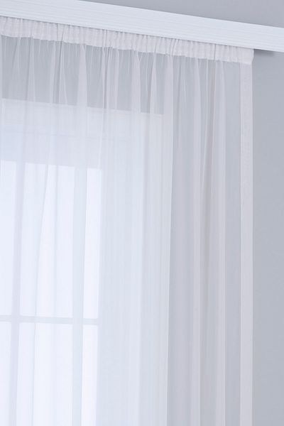 Gauze Fabric Design Ecru Color Viole Plain Tulle Curtain Does Not Iron