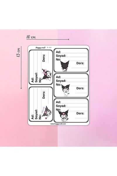 Huggy Craft Hello Kitty & Kuromi Book Notebook School Sticker 20 Pcs