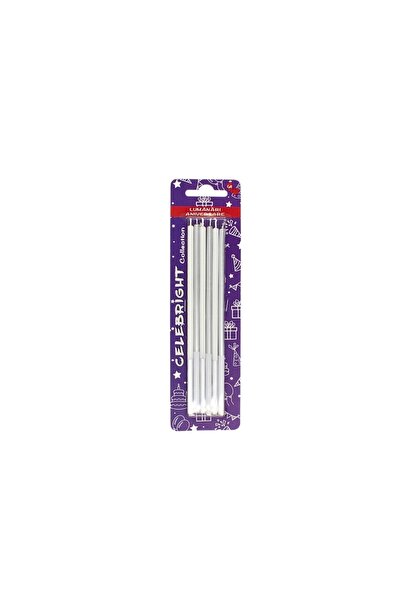 BM GİFT DESİGN Set 6 lumânări pentru tort, Celebright, alb-argintiu, mesaj Ha...