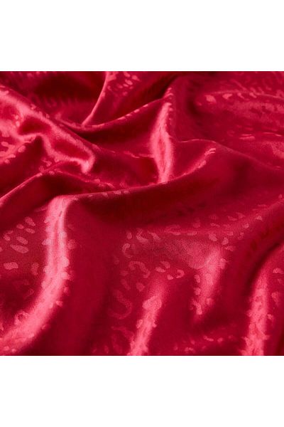 ipekevi Leopard Jacquard Patterned Silk Shawl 5784-Fuchsia