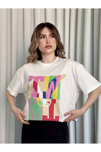 KAZAX Printed crop t-shirt