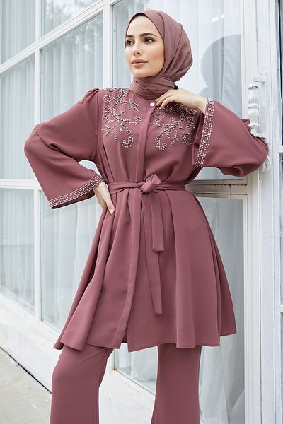 VAVİNOR Σετ Παντελόνι Mona Tunic - Αποξηραμένο τριαντάφυλλο