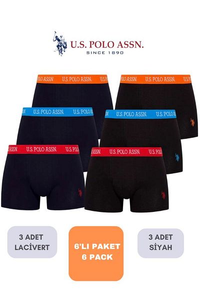 U.S. Polo Assn. Male, Licensed, Uspa, 6 Boxer Set (Boxed)
