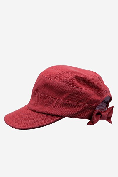 Külah Pălărie de protecție solară pentru femei cu vizor lat, roșu claret