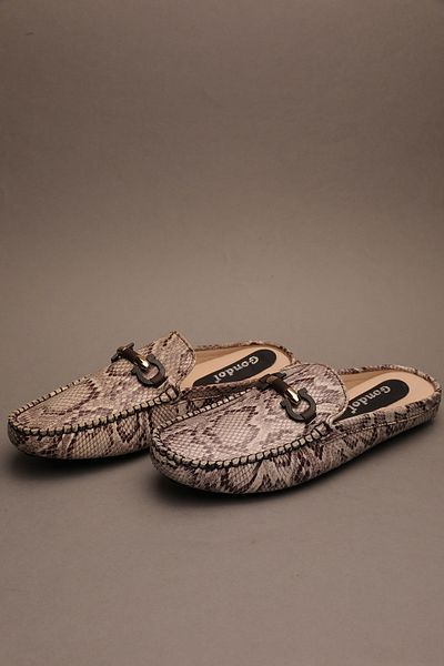 Gondol Men's Genuine Leather Classic Slippers Beige Snake 42 Ttx.305
