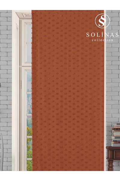 Solinas Collection Paris Orange Extra-Forced Pleat Free Flat Stitched Background Curtain - Single Wing