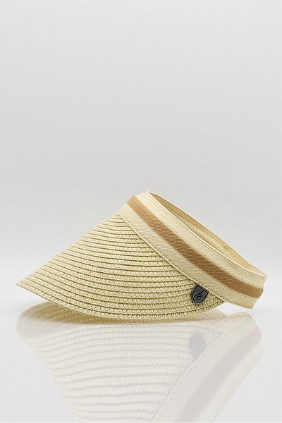 Külah Women's Visor Straw Beach Hat - Beige